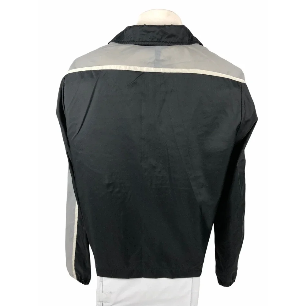 Nike Mens Small Windbreaker Anorak Nylon Black Gray Vintage 1/2 Zip 80s Rare